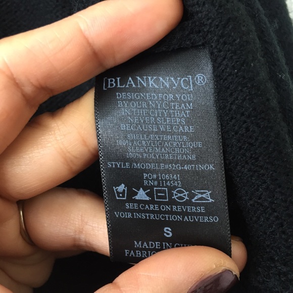 Blank NYC faux leather sleeve waterfall cardigan S - Picture 4 of 5